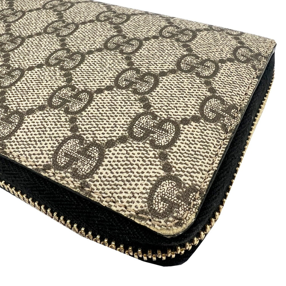 GUCCI GG Supreme Zip Around Long Wallet Brown Beige Tan the - Picture 5 of 8